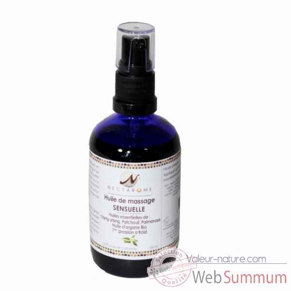 Huile de massage a l'huile essentielle d'ylang-ylang - 100ml Nectarome France -8180W