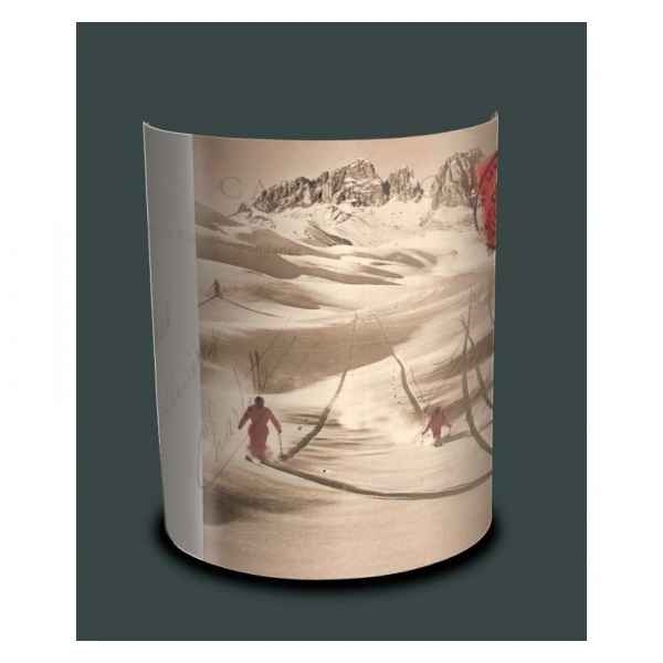 Applique murale montagne ski rouge vintage -MO1638APP