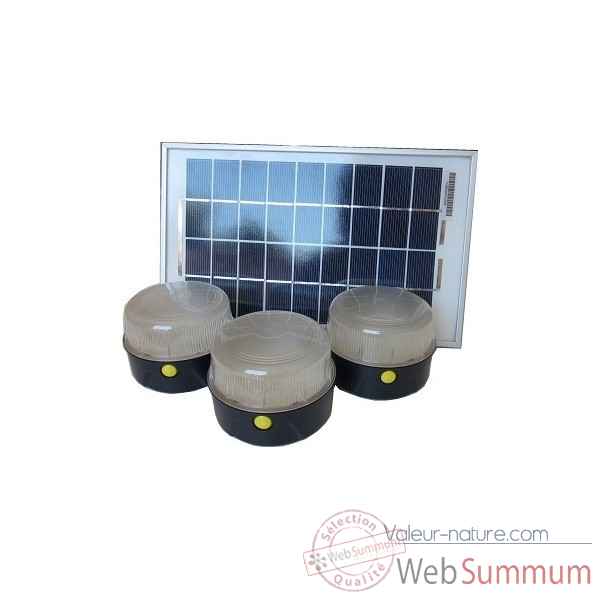 Kit solaire 5w + 3 lampes soltys Solariflex -SOL3E